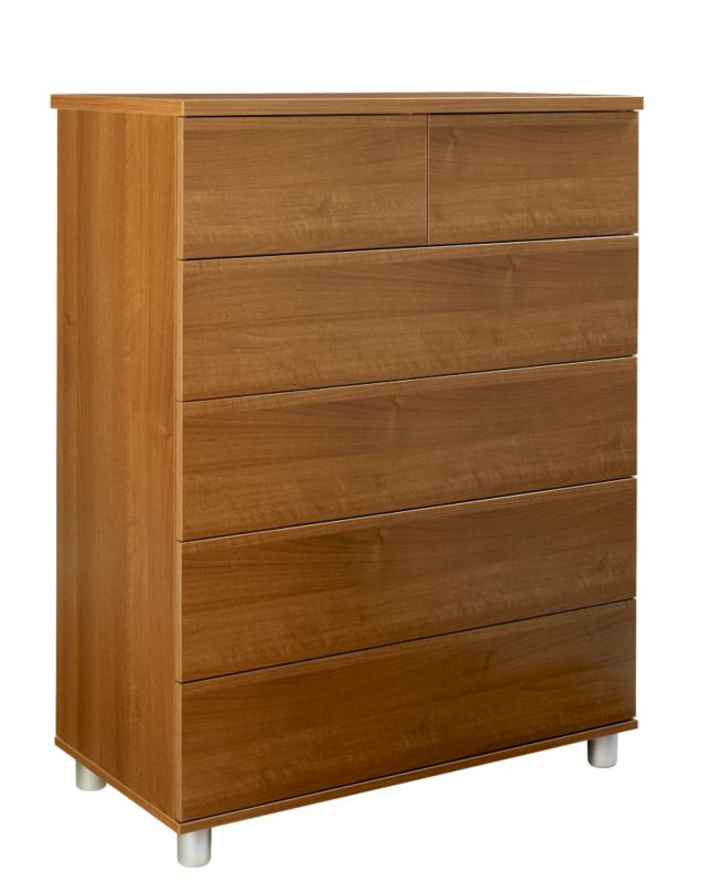 Unbranded Contemporary 2 Over 4 Drawer Chest Walnut