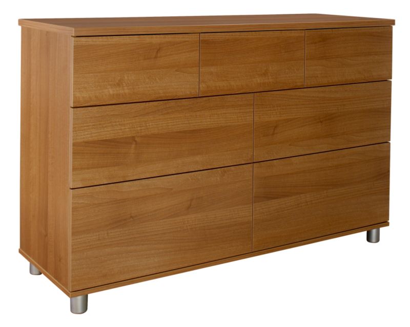 Unbranded Contemporary 3 Over 4 Drawer Chest Walnut