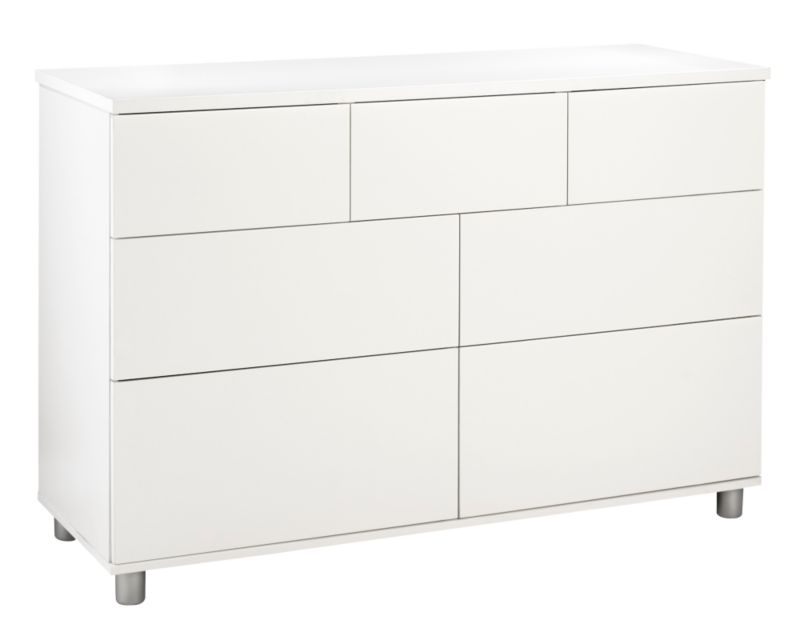 Unbranded Contemporary 3 Over 4 Drawer Chest White