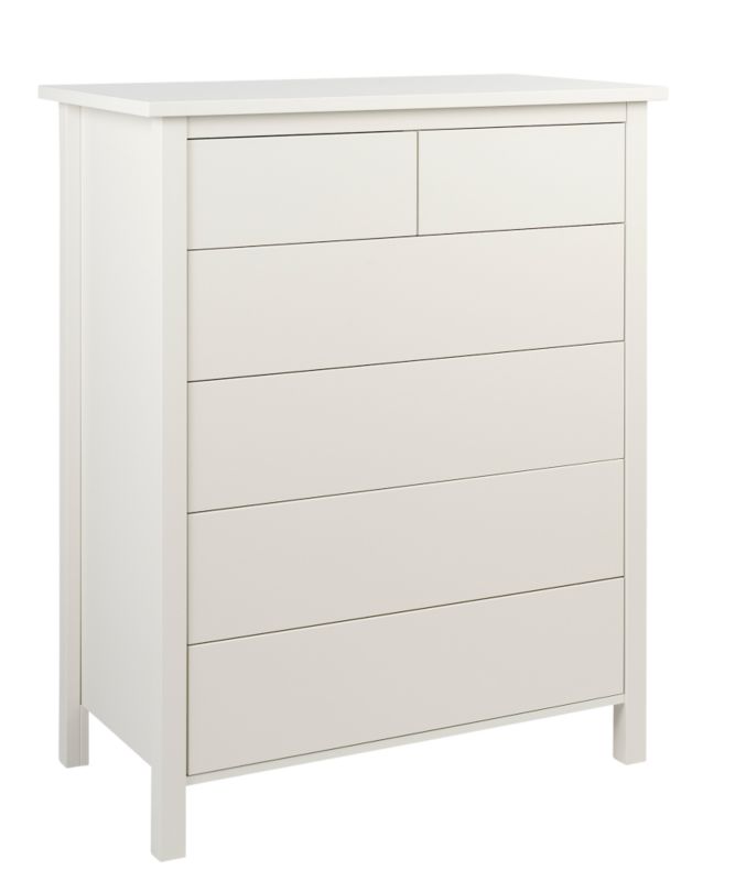 traditional 2 Over 4 Drawer Chest White