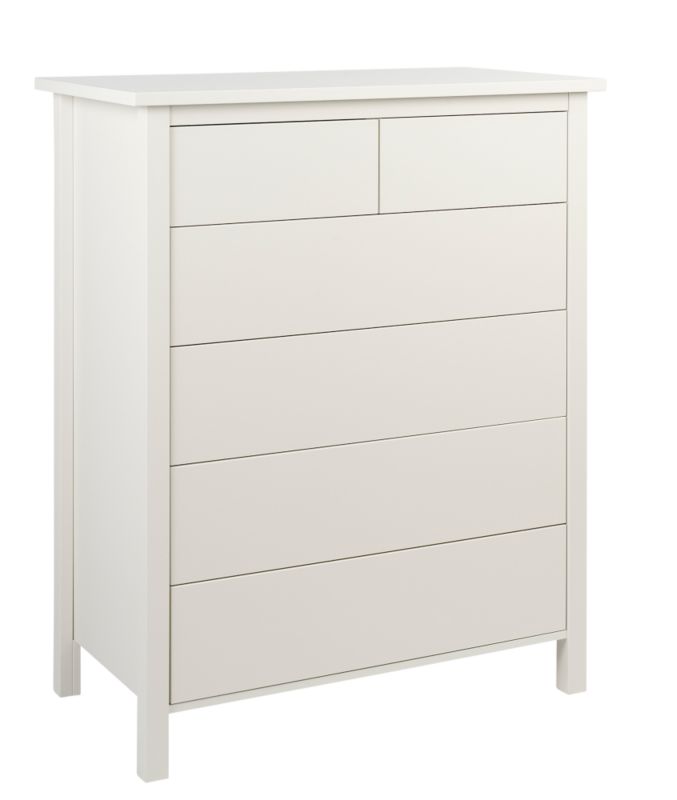 2 Over 4 Drawer Chest White