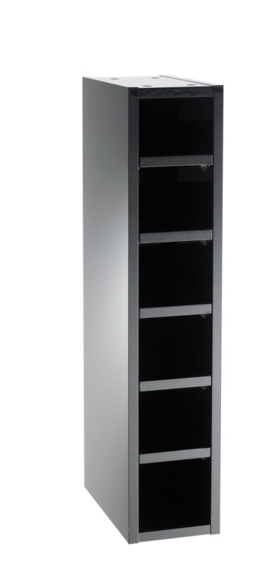 it Kitchens High Gloss Black Wine Rack 150mm