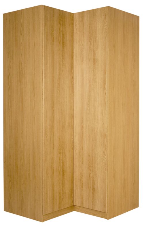 Contemporary Corner Wardrobe Oak