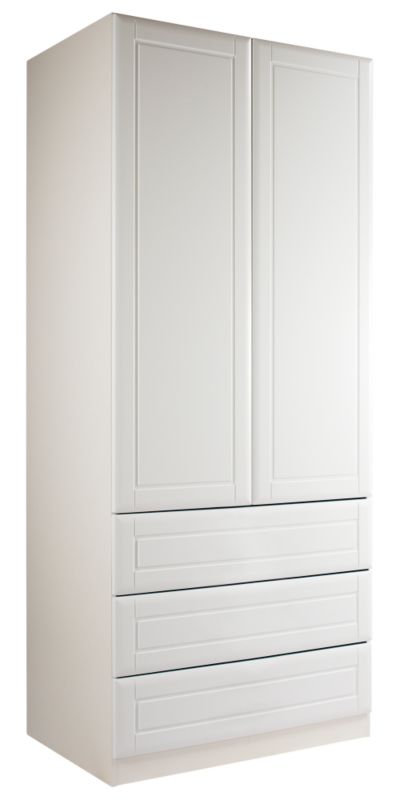 Unbranded Contemporary 3 Drawer Wardrobe (Contemporary Linen Press) White