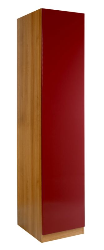 designer Single Wardrobe Walnut and Burgundy Gloss