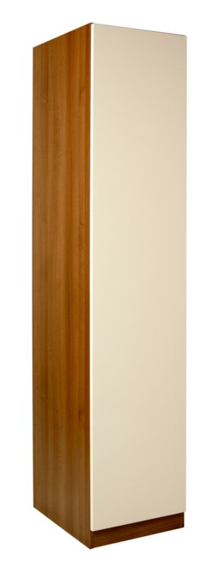 designer Single Wardrobe Walnut and Vanilla Gloss