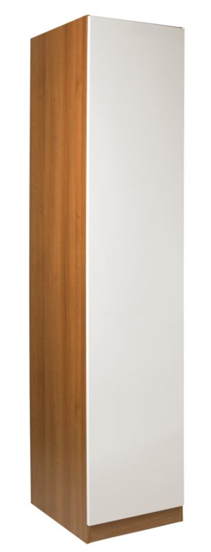 designer Single Wardrobe Walnut and White Gloss