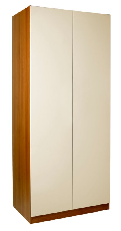 designer Double Wardrobe Walnut and Vanilla Gloss