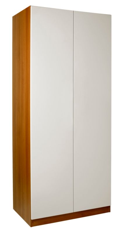 designer Double Wardrobe Walnut and White Gloss