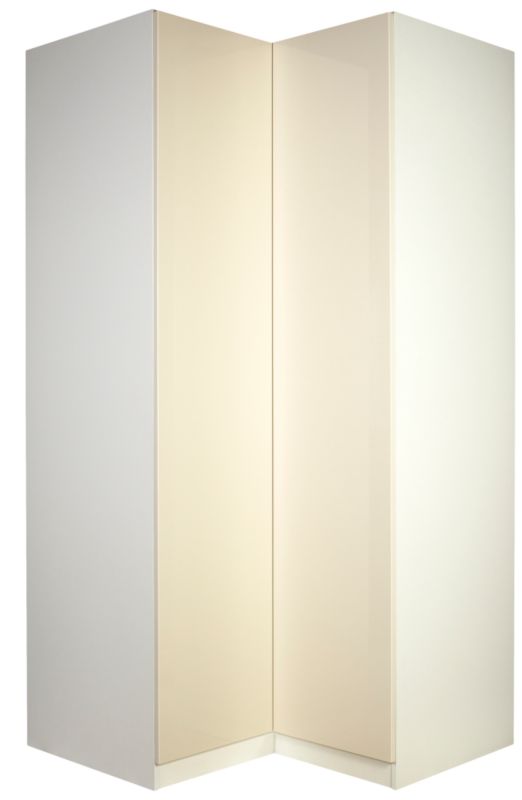 designer Corner Wardrobe White and Vanilla Gloss