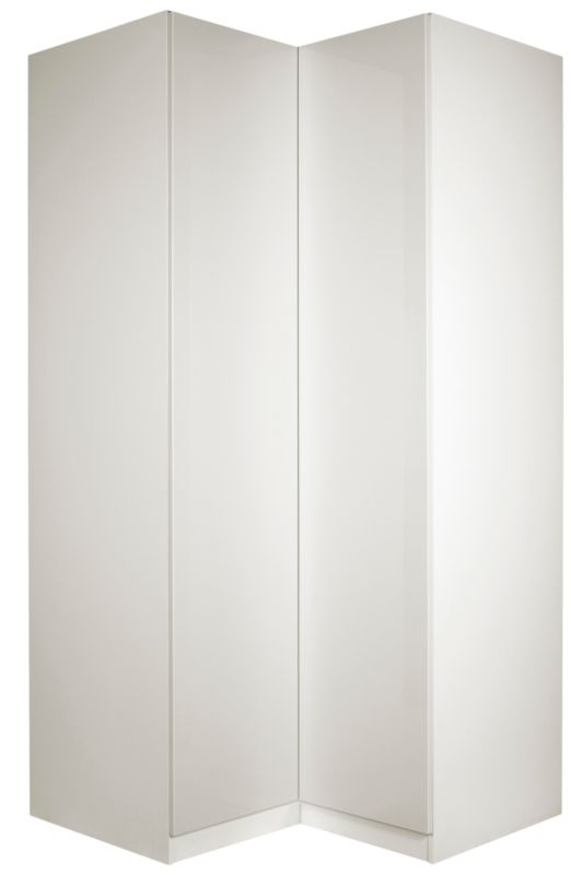 designer Corner Wardrobe White and White Gloss