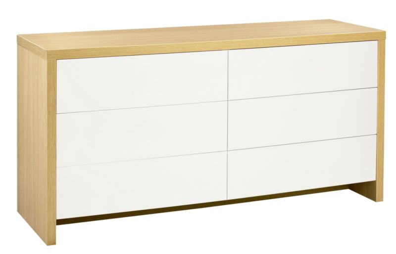 designer 3   3 Drawer Chest Ferrara Oak and White Gloss