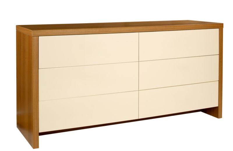 designer 3   3 Drawer Chest Walnut and Vanilla Gloss