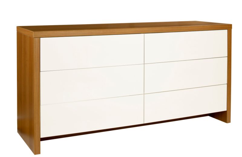 designer 3   3 Drawer Chest Walnut and White Gloss