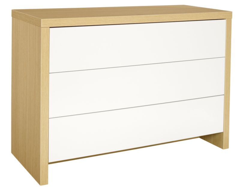 Wide 3 Drawer Chest Ferrara Oak and White Gloss