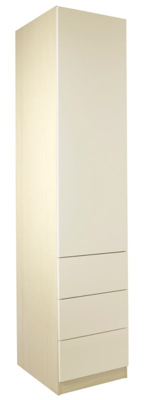 designer Single Combi Wardrobe Maple and Vanilla Gloss