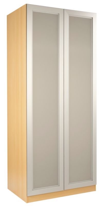 accent Double Wardrobe Beech With Glass Door