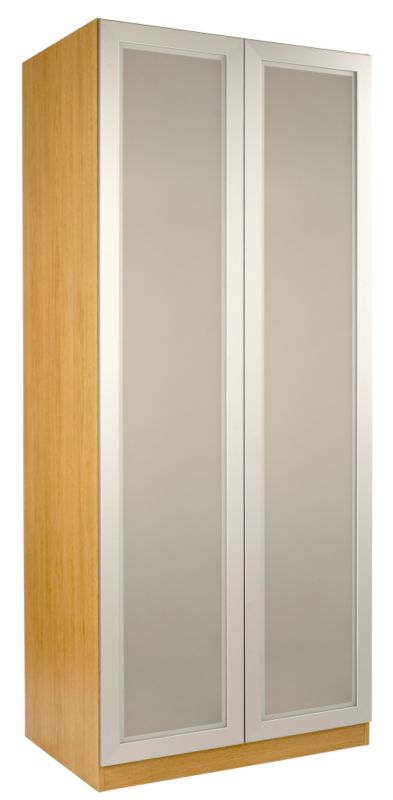 accent Double Wardrobe Oak With Glass Door