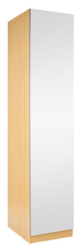 Single Wardrobe Beech and Mirror Door