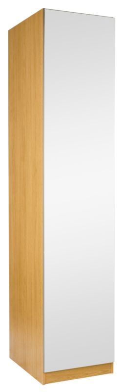 Single Wardrobe Oak With Mirror Door