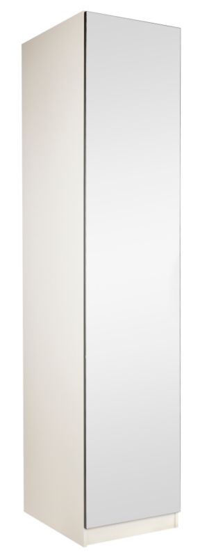 accent Single Wardrobe White With Mirror Door