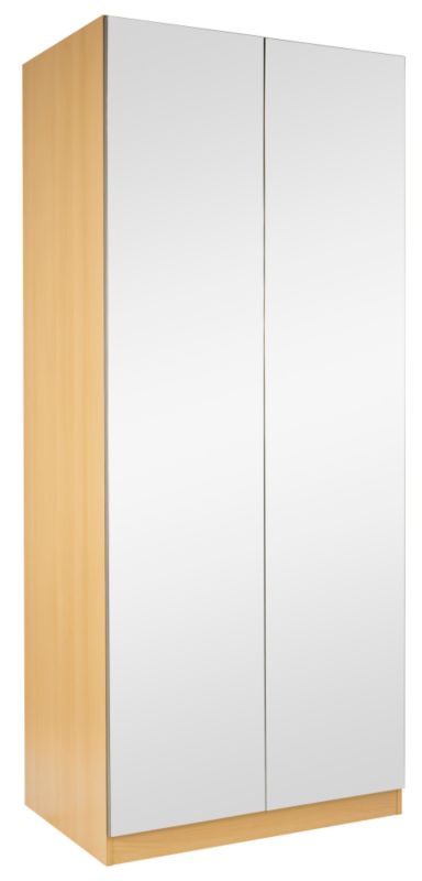 Double Wardrobe Beech and Mirror Door