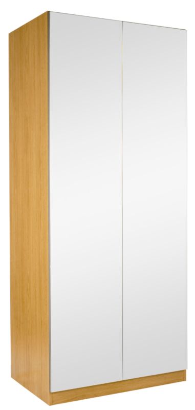 Double Wardrobe Oak With Mirror Door