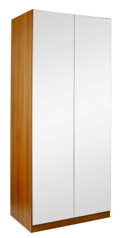 Double Wardrobe Walnut With Mirror Door