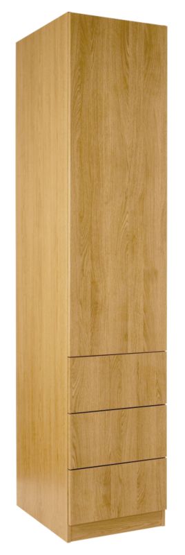 Unbranded Contemporary Single Combi Wardrobe Oak