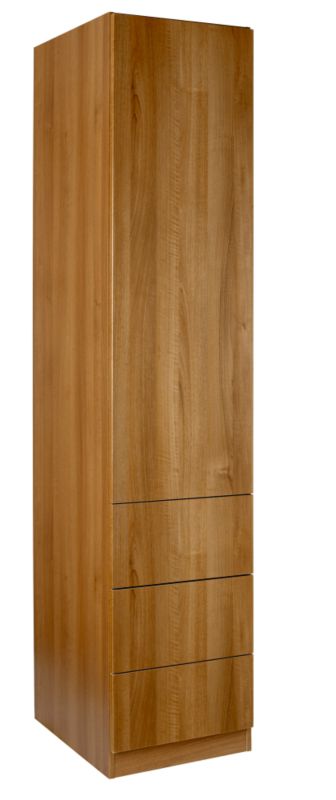 Unbranded Contemporary Single Combi Wardrobe Walnut