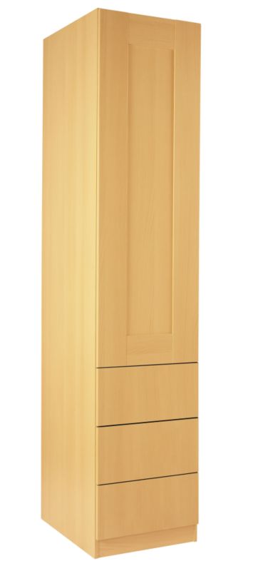 Unbranded Shaker Single Combi Wardrobe Beech