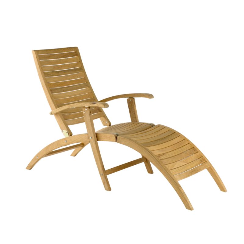 BandQ Veneto Multi Position Steamer Chair Made From FSC Roble Hardwood