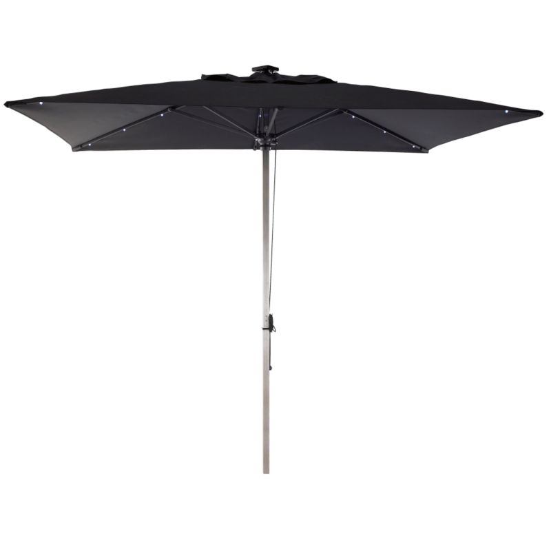 Milan Parasol With Solar Light Black