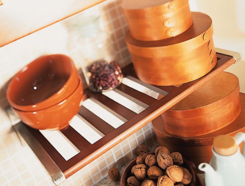 Alternative image for IT Kitchens Solid Oak Slatted Shelf Oak Effect (L)47cm x (W)21cm x (T)1.5cm