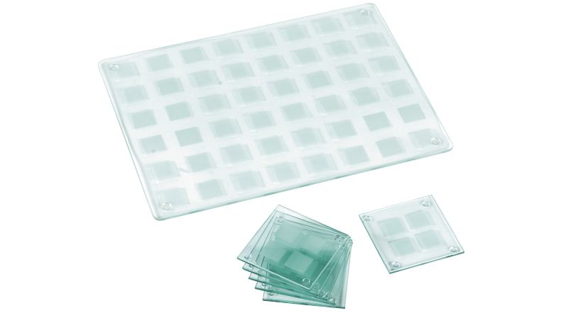 IT Kitchens Glass Worktop Saver Plus 6 Coasters Clear