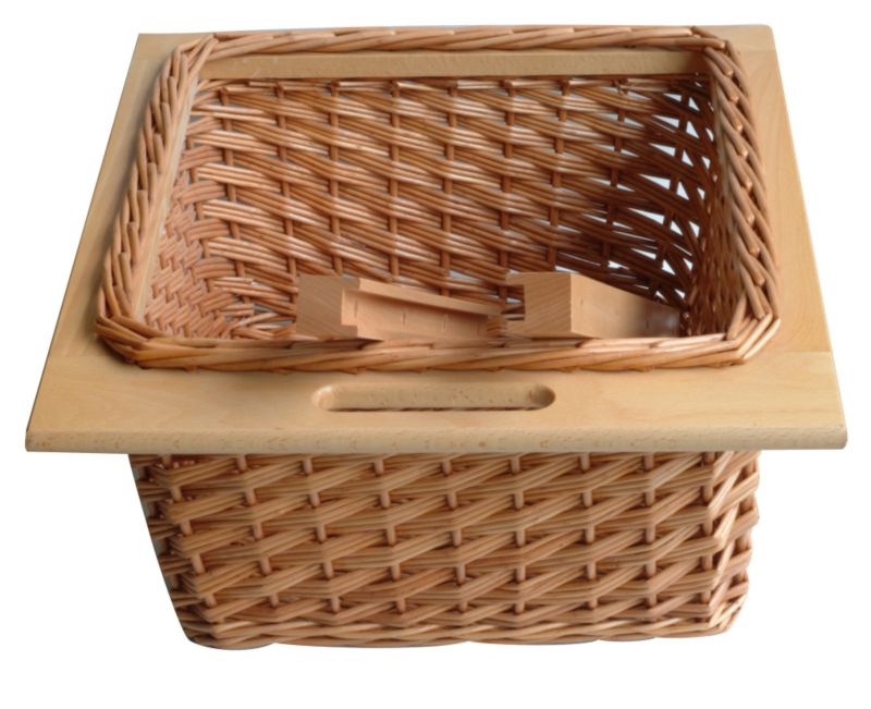 Pull Out Wicker Basket Drawer Beech Effect