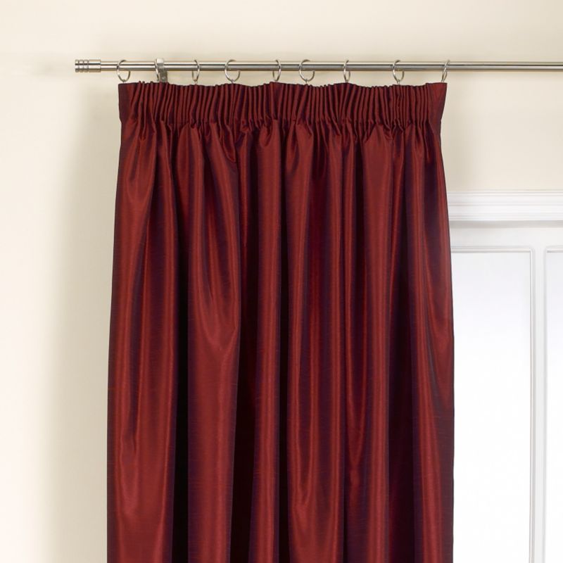 Shoana Pleated Curtains Red (L)229 x (W)229cm