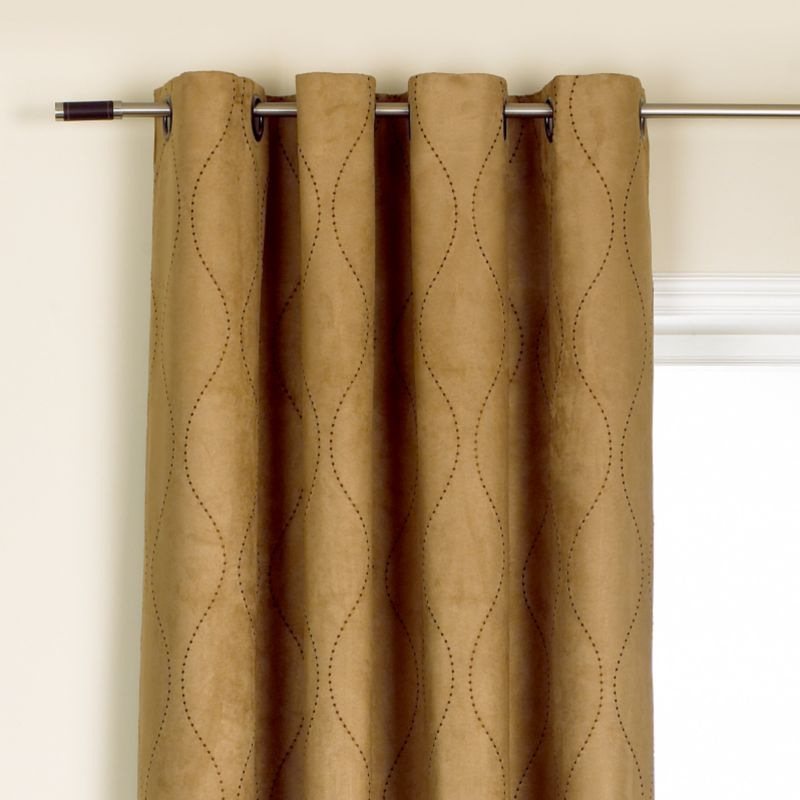 Colours by BandQ Harper Eyelet Curtains Mushroom and Chocolate Colour (L)183cm x (W)137cm