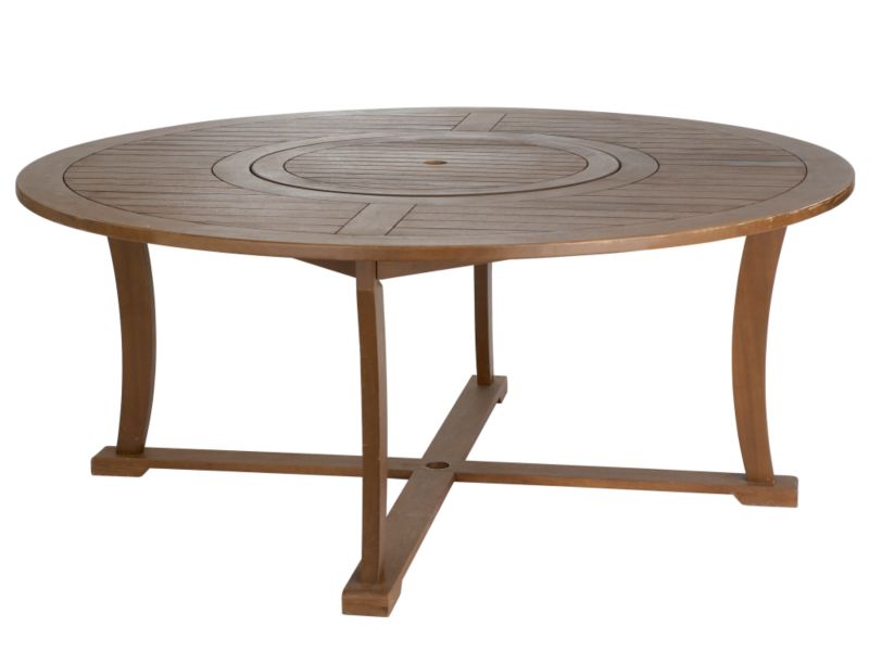 Charleston Large Round Dining Table With Built In Lazy Susan W5548