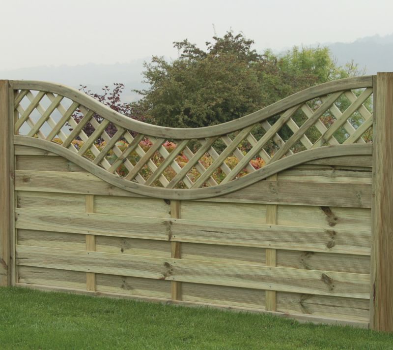 Unbranded Concave Pembroke Fencing - 4 x (H)0.98m Panels, 5 x (H)1.5m Posts