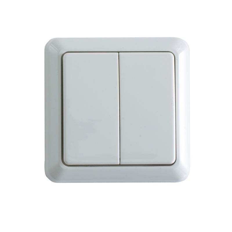 Remote Control 2 Gang Light Switch White