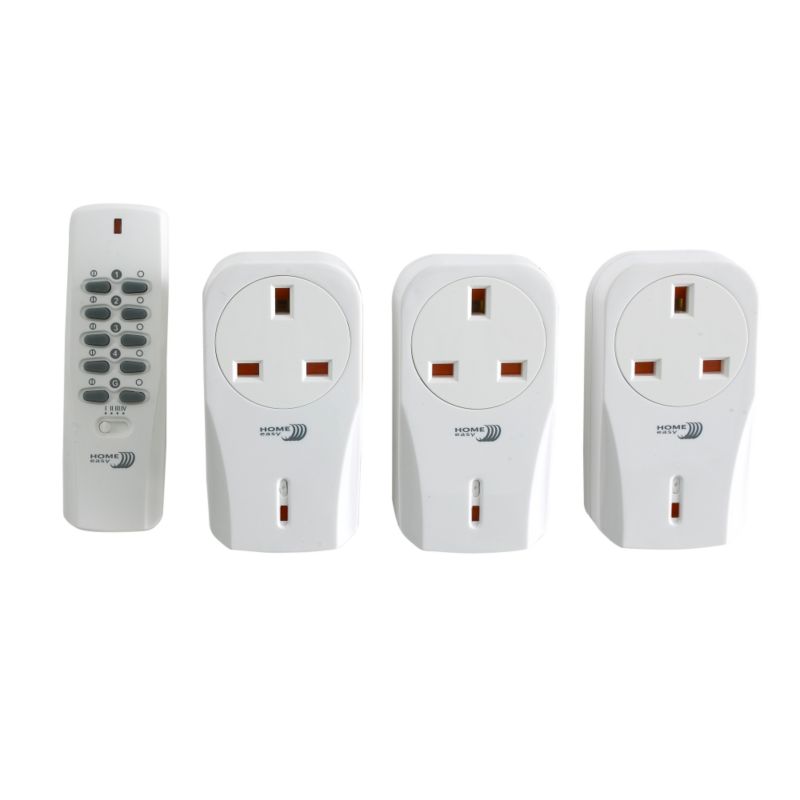 Remote Control Socket Kit Pack of 3 White