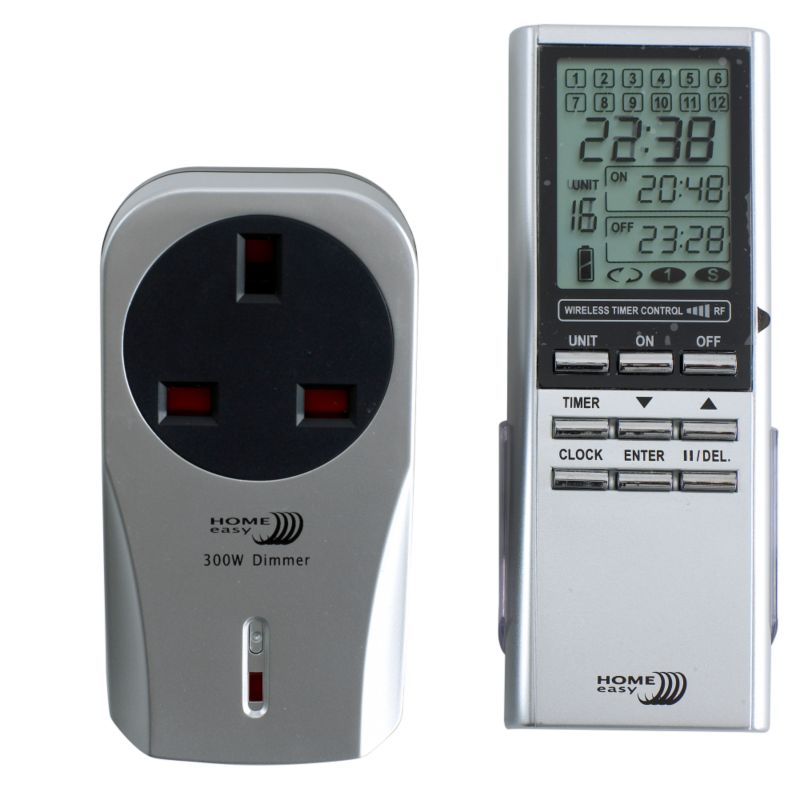 Remote Control Dimmable Socket and Timer Silver Effect