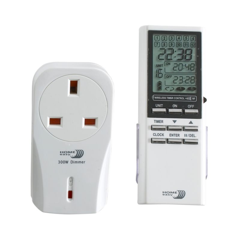 Remote Control Dimmable Socket and Timer White