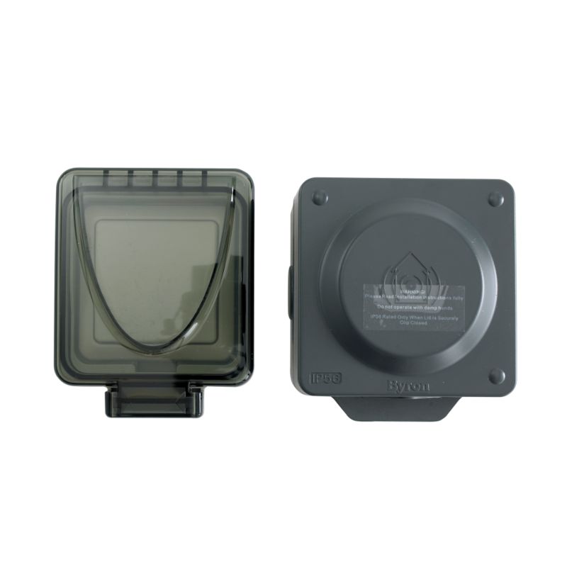 Remote Outdoor Single Socket and Switch Black