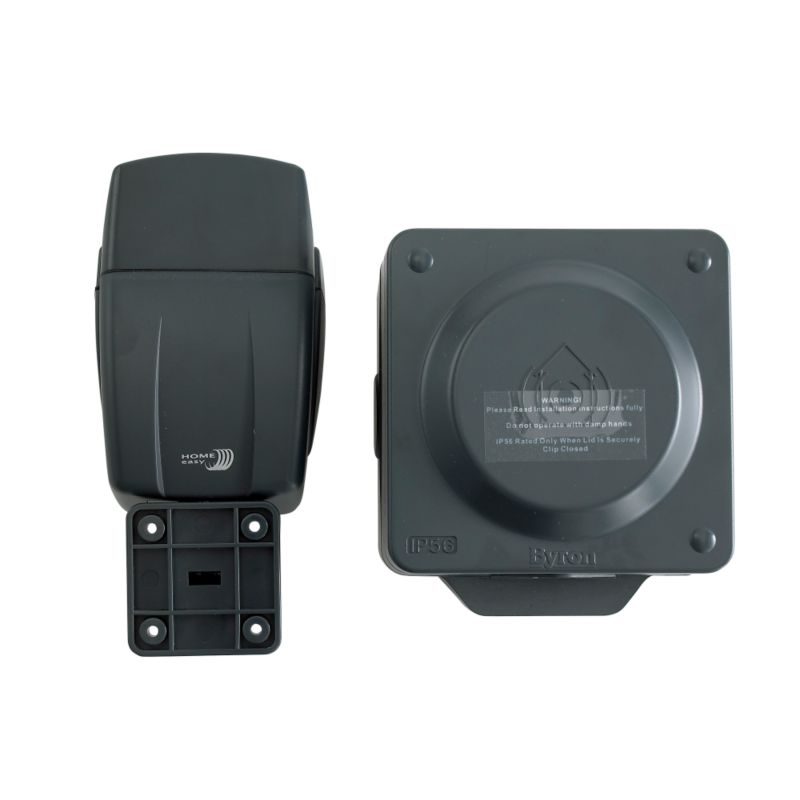 Remote Control Outdoor Socket and PIR Black