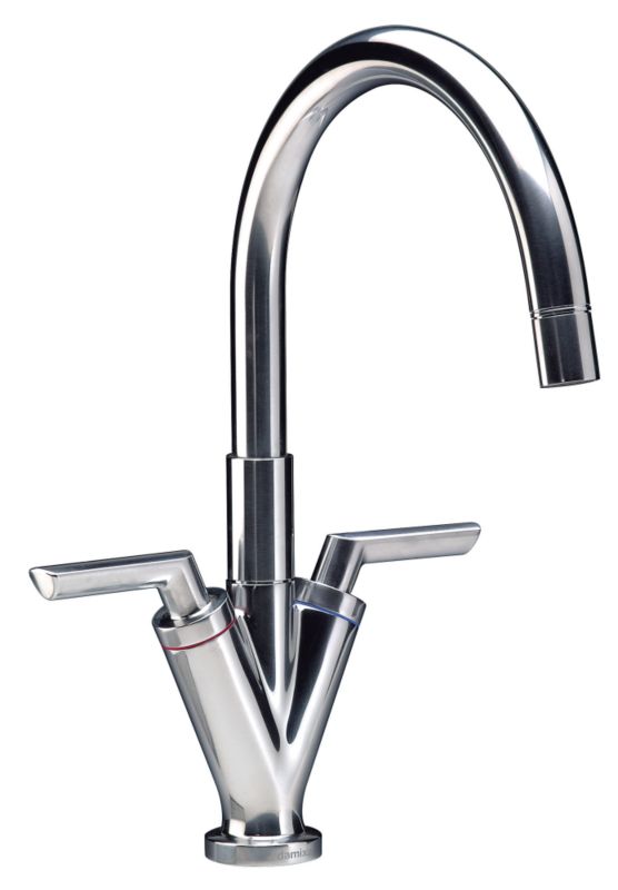 image :Damixa Saturn Kitchen Mono Mixer Tap Steel Finish