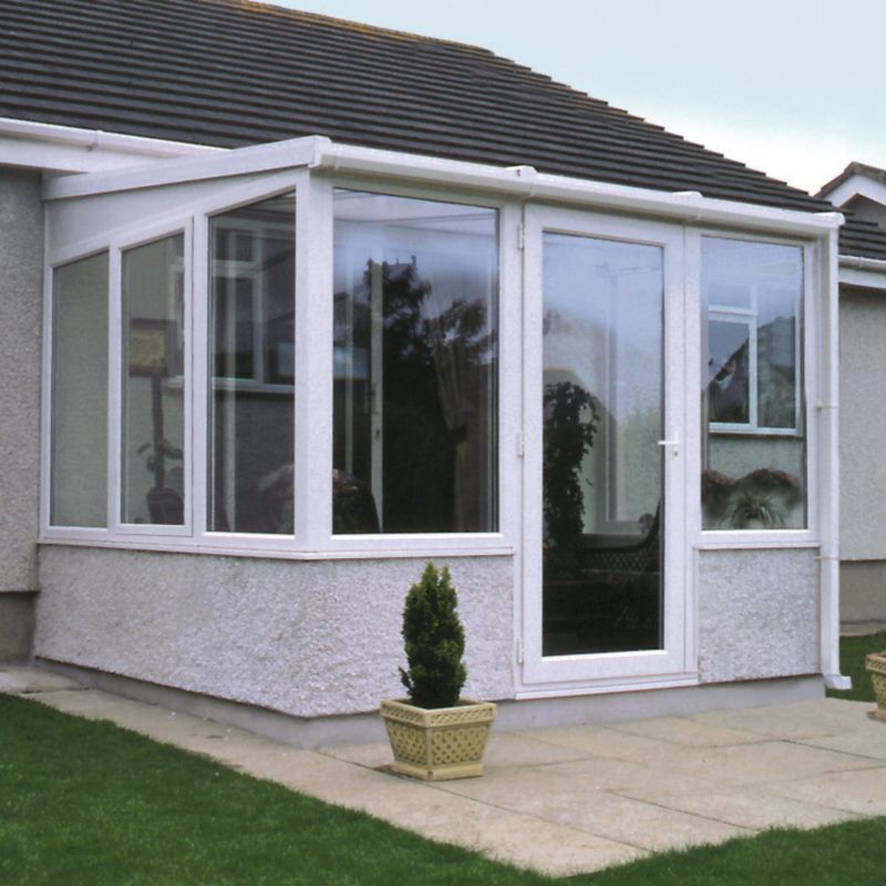 BandQ Lean To Traditional Conservatory SBL1-D White (H) 2466 x (W) 2556 x (D) 2431mm