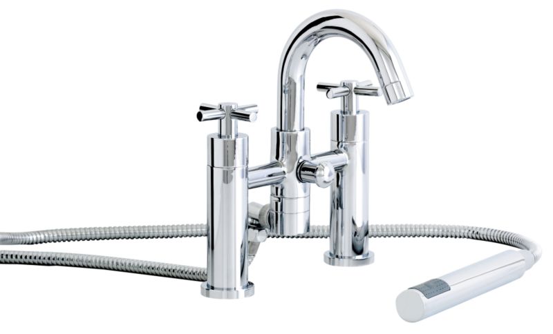 BandQ Prague Bath/Shower Mixer Tap Chrome Effect