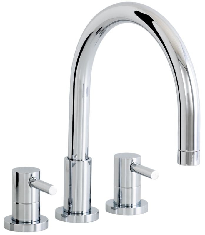 BandQ Rossini Three Tap Hole Bath Filler Tap Chrome Effect